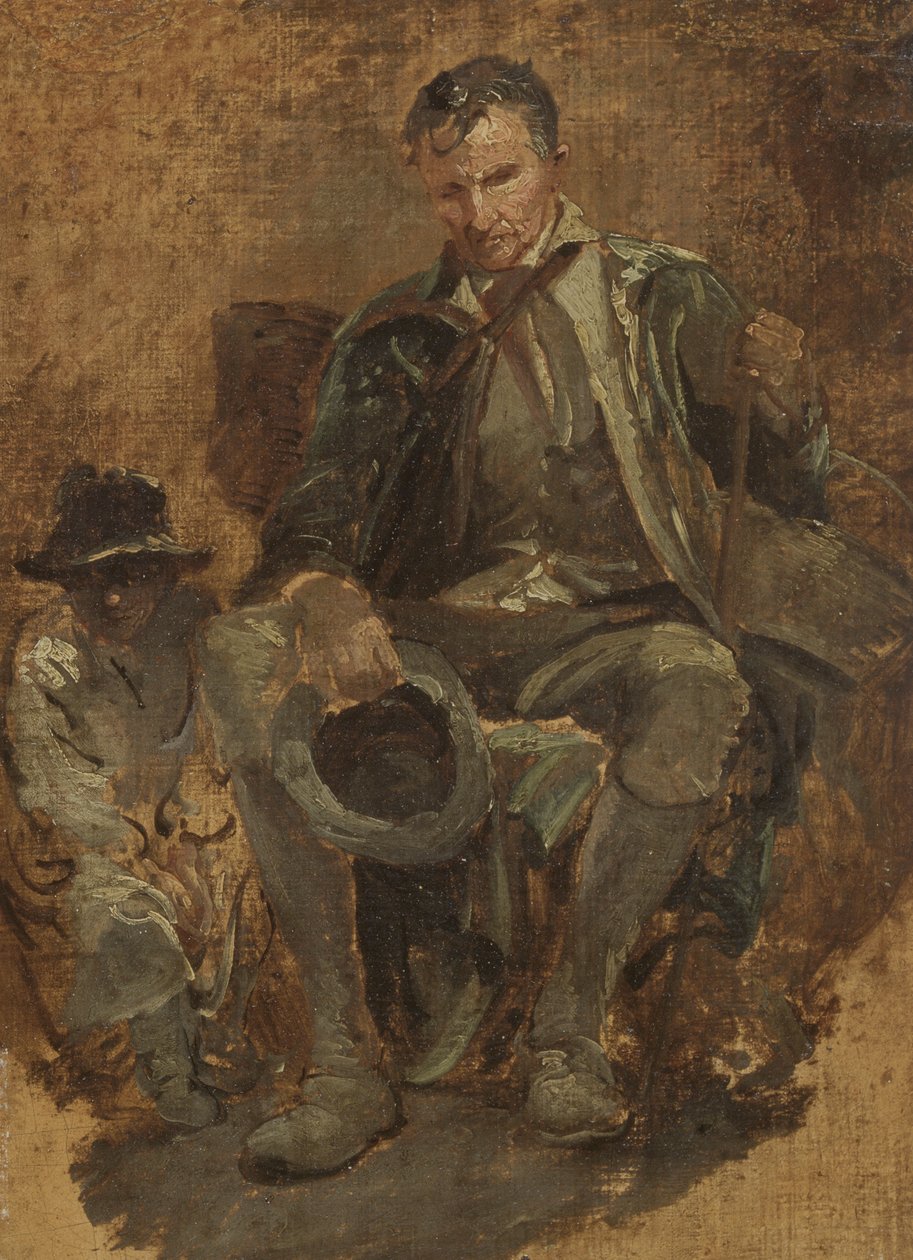 Studie av en skogshuggare (olja på duk) av Thomas Barker of Bath