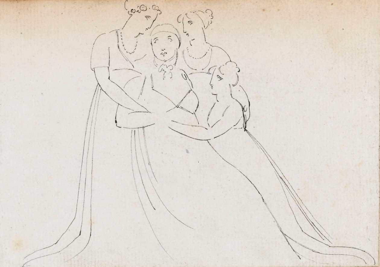 Nelsons systerdöttrar - Miss Bolton och Charlotte Nelson, sedermera Lady Hood av Thomas Baxter