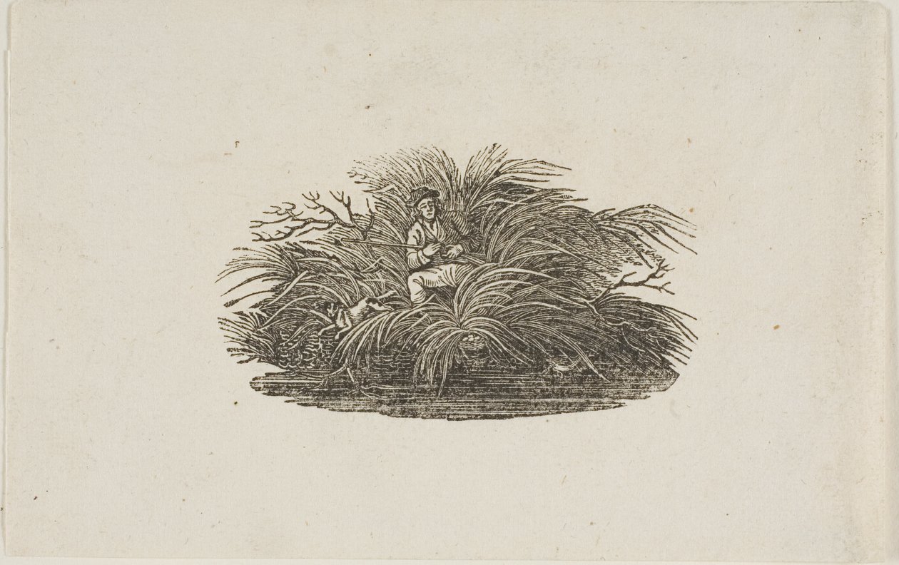 Stjärtstycke: Man in Bush av Thomas Bewick