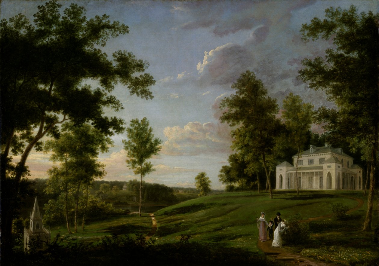 Southeast View of Sedgeley Park, Country Seat of James Cowles Fisher, Esq., ca. 1819. av Thomas Birch