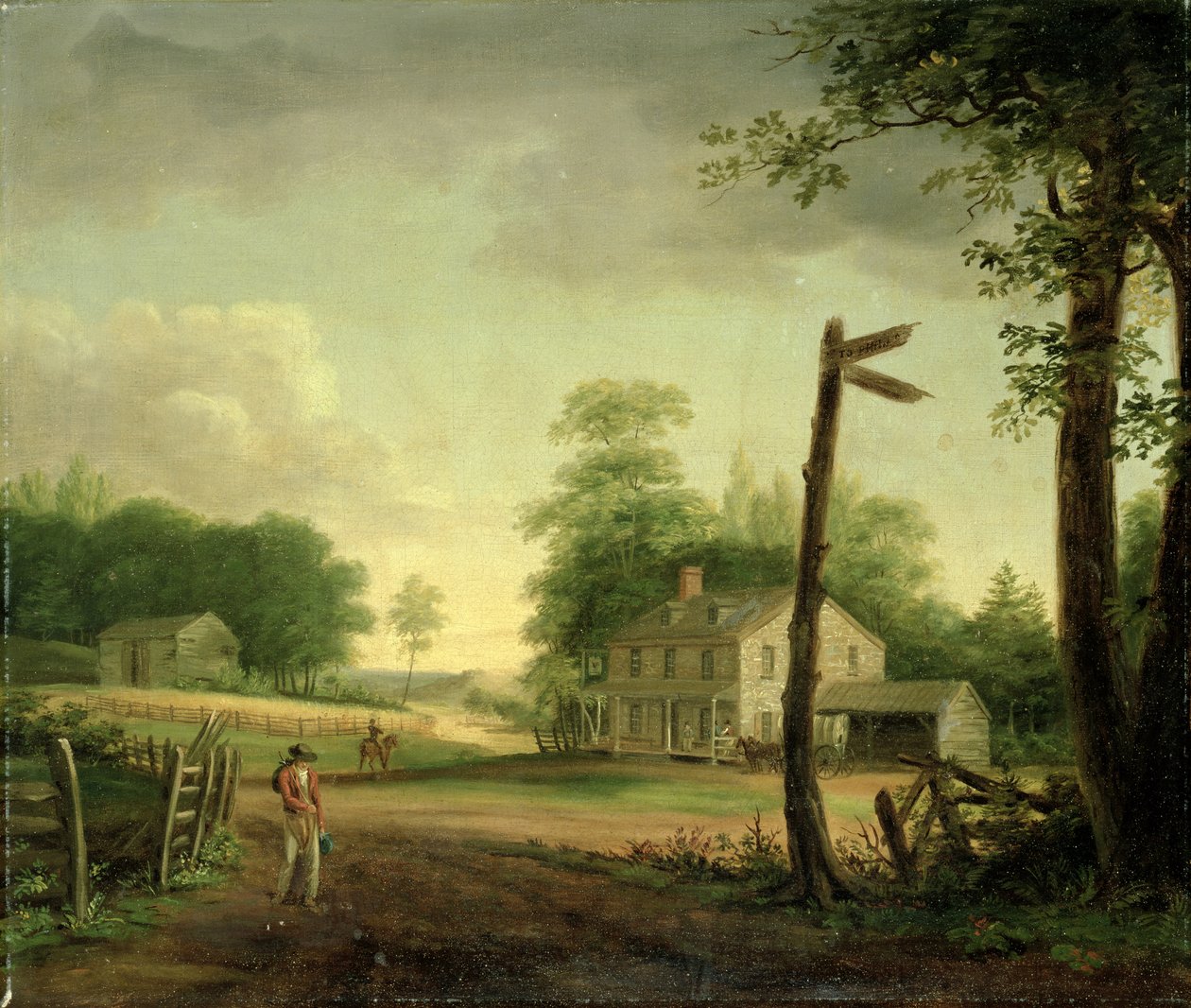 Wayside Inn på väg till Philadelphia av Thomas Birch