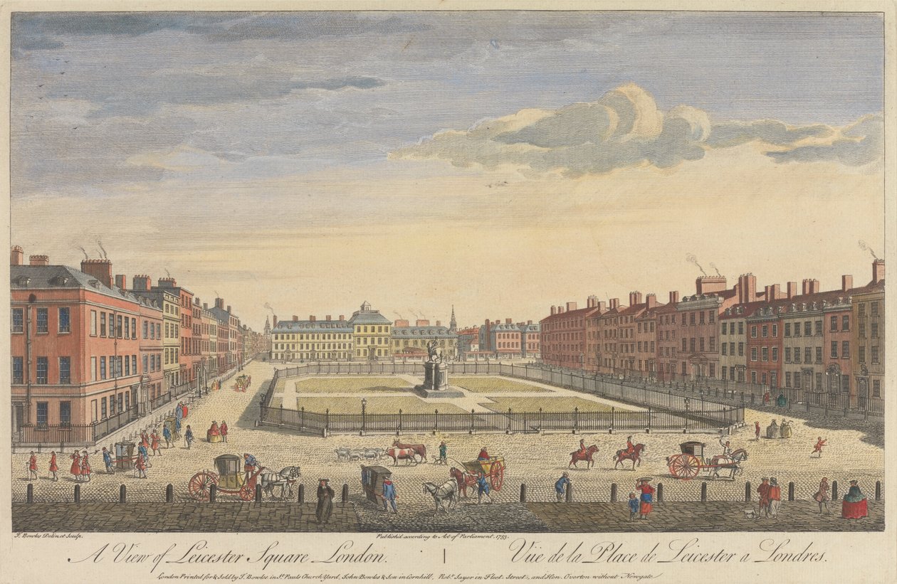 Utsikt över Leicester Square, London av Thomas Bowles