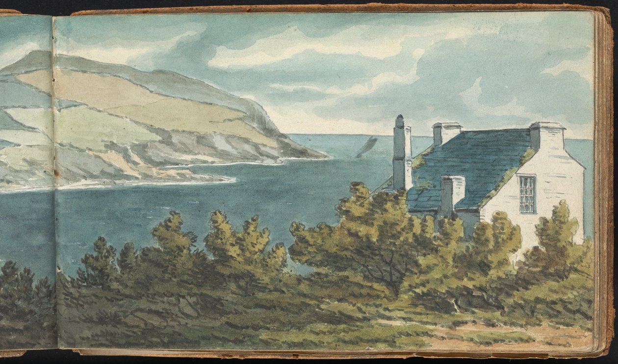 Album med landskaps- och figurstudier: Rocky Coastal Scene av Thomas Bradshaw