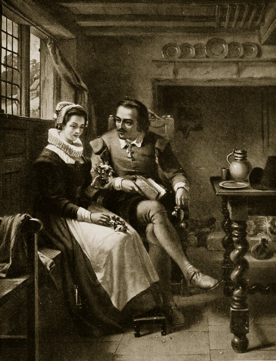 Shakespeares uppvaktning, illustration från "Hutchinson