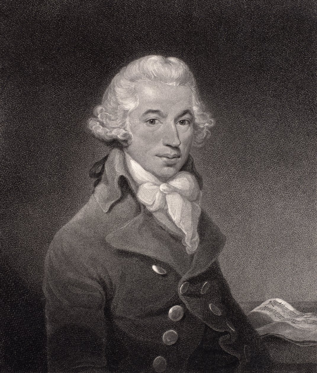Porträtt av Ignace Pleyel (1757-1831) graverat av William Nutter av Thomas Bush Hardy