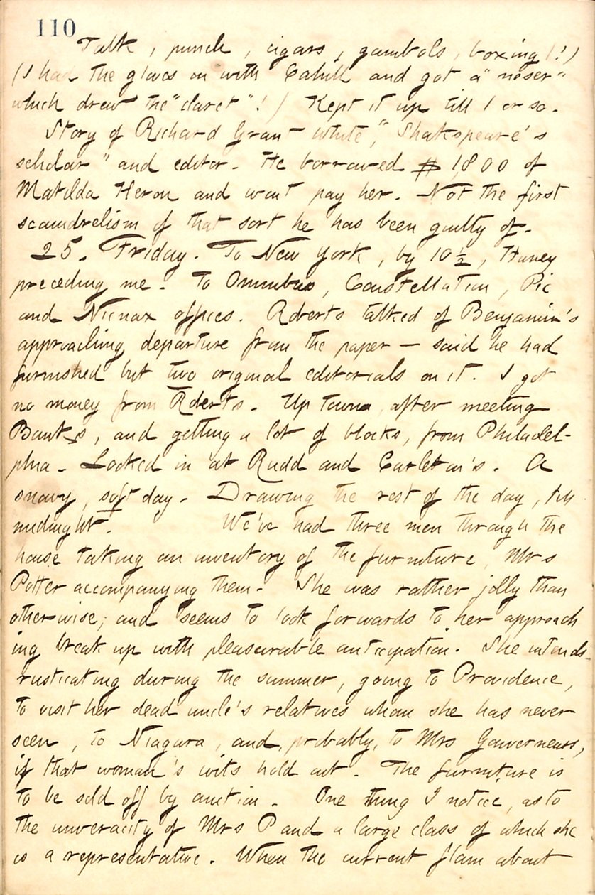 Thomas Butler Gunn Diaries- Volume 10, page 123, February 24-25, 1859 av Thomas Butler Gunn
