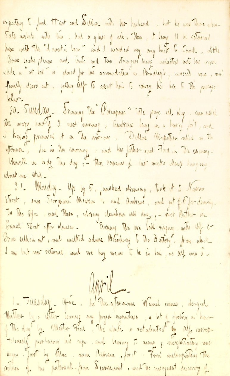 Thomas Butler Gunn Diaries- Volume 2, page 70, March 29-April 1, 1851 av Thomas Butler Gunn