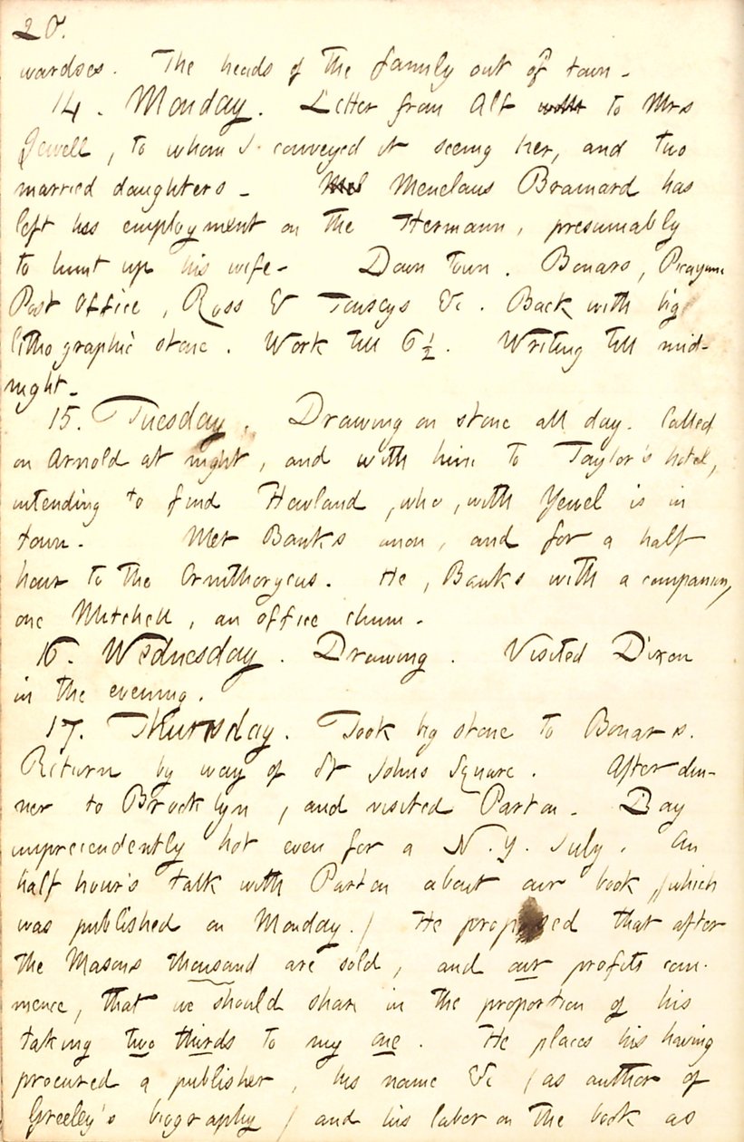 Thomas Butler Gunn Diaries- Volume 8, page 27, July 13-17, 1856 av Thomas Butler Gunn