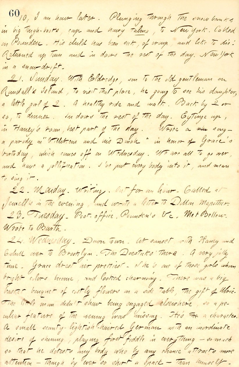 Thomas Butler Gunn Diaries- Volume 9, page 71, February 20-24, 1858 av Thomas Butler Gunn