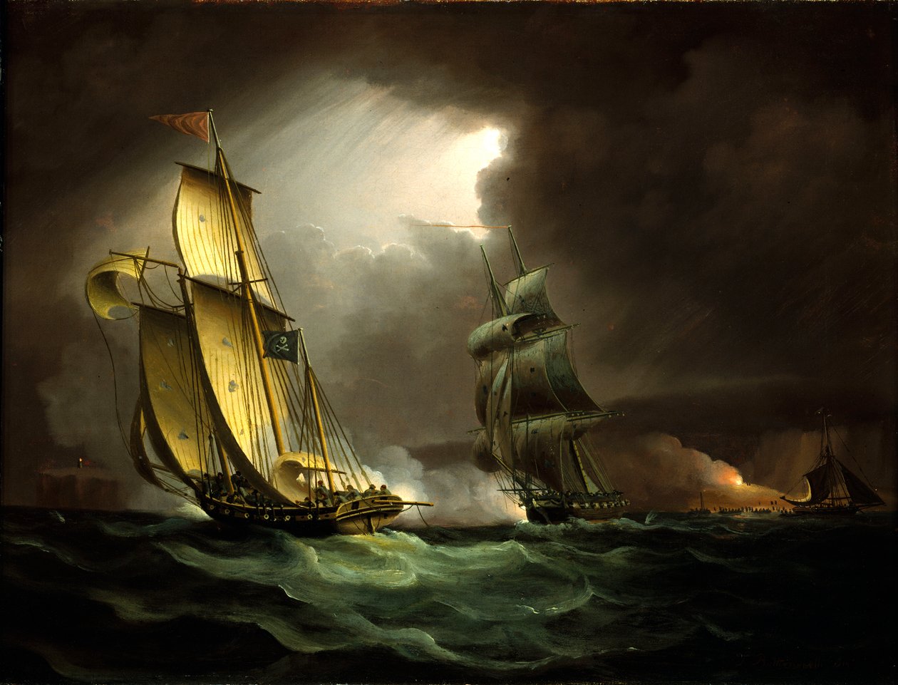 En smugglare jagas av en brigad av Thomas Buttersworth