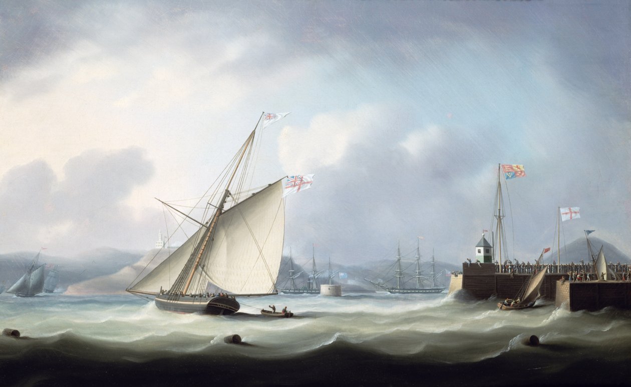 George IV:s ankomst till Leith Harbour, 1822 av Thomas Buttersworth