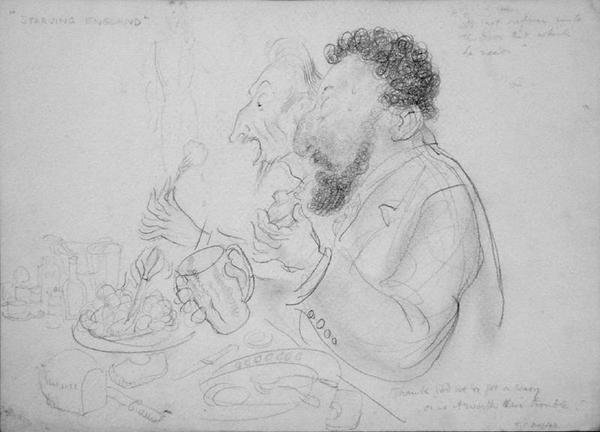 Starving England (penna på papper) av Thomas Cantrell Dugdale