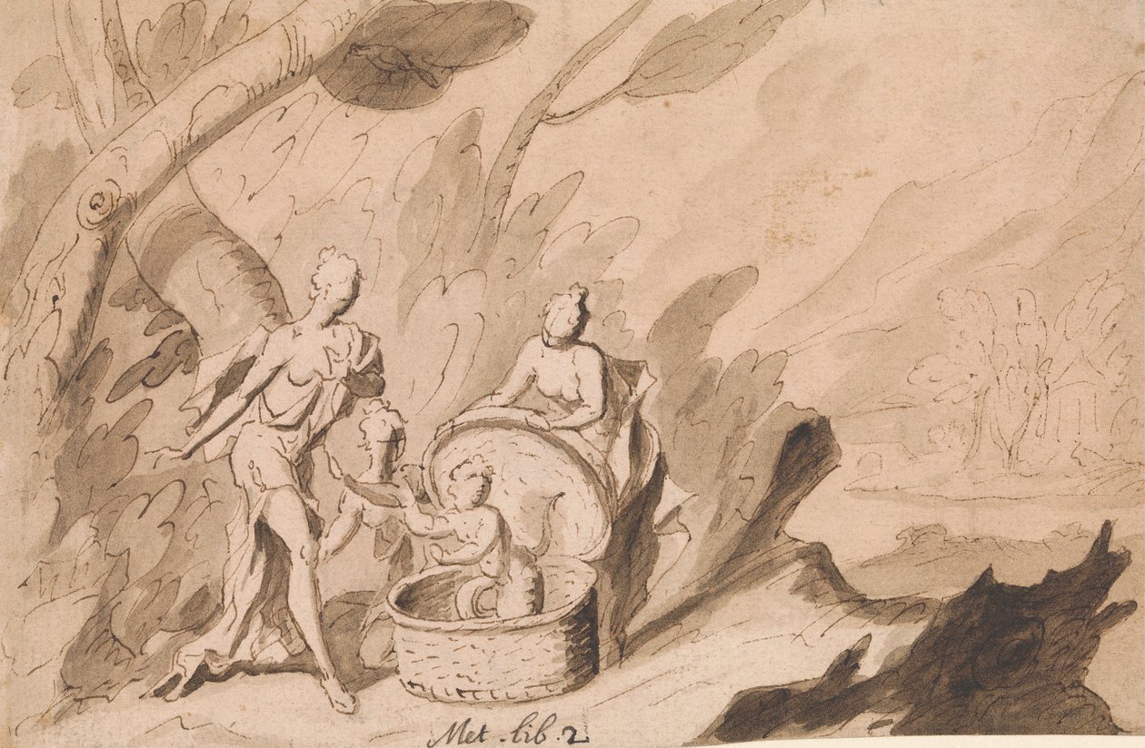 The Daughters of Cecrops upptäcker Ericthonius: Ovid, Metamorphoses, bok 2 av Thomas Carwitham
