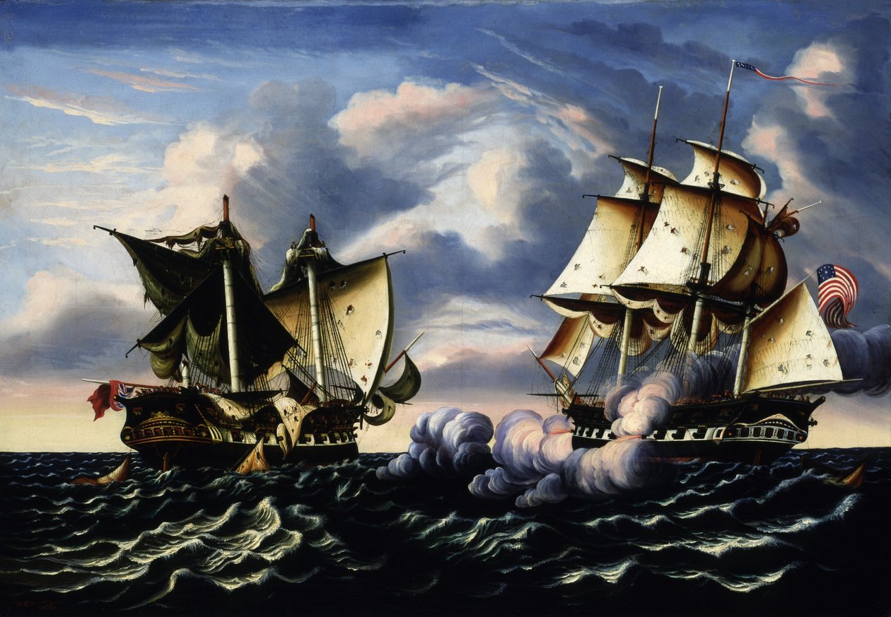 Kapning av H.B.M.-fregatten Macedonian av den amerikanska fregatten United States, 25 oktober 1812 av Thomas Chambers