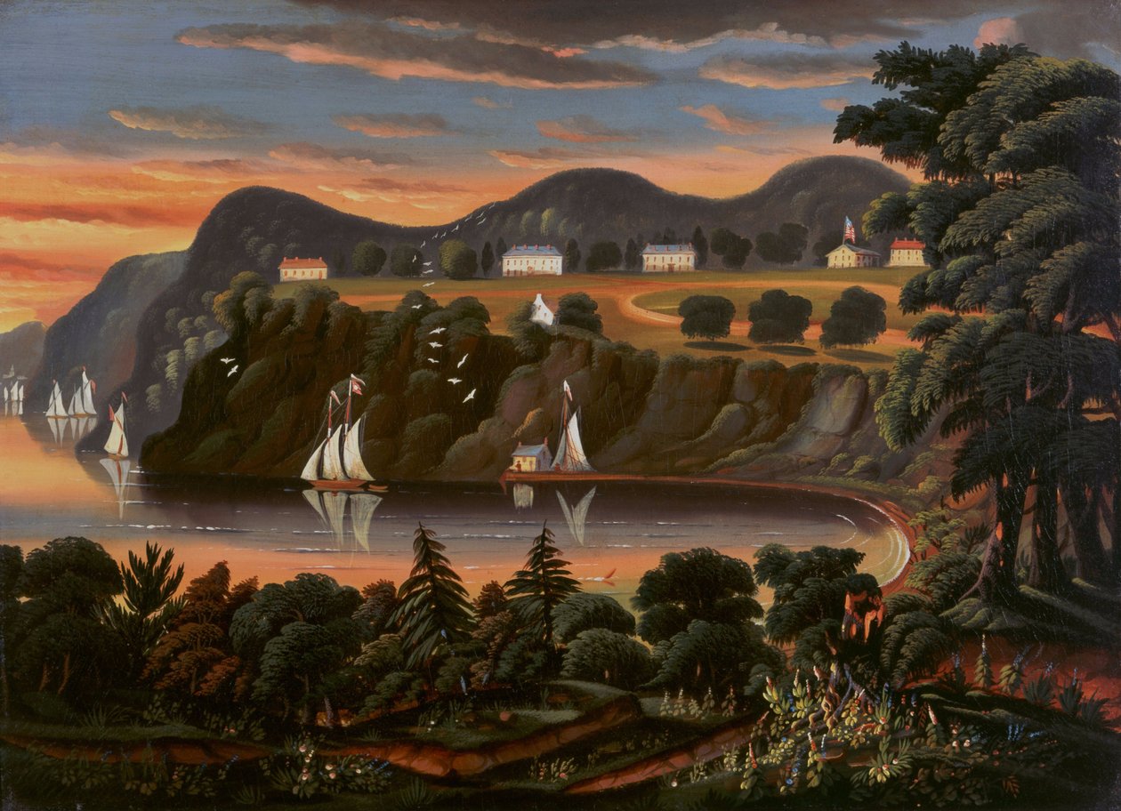 Utsikt över Hudsonfloden vid West Point av Thomas Chambers