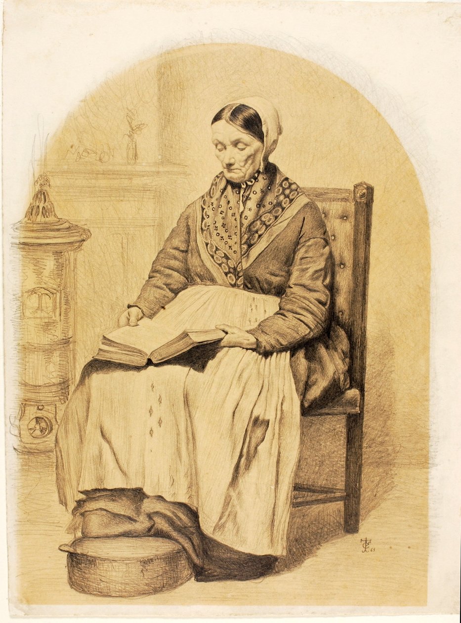 (Sittande kvinna, läser) av Thomas Charles Farrer