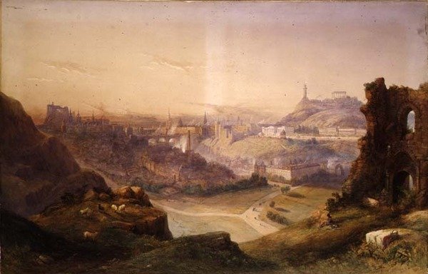 Edinburgh från Salisbury Crags av Thomas Charles Leeson Rowbotham