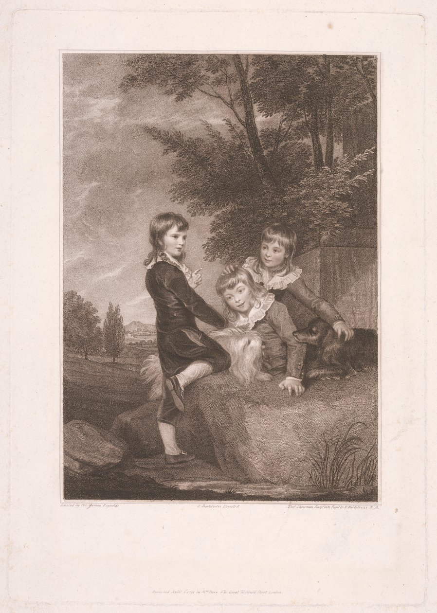 Thomas Philip tredje Lord Grantham, därefter Earl De Grey, med sina bröder, Frederick John och Philip av Thomas Cheesman