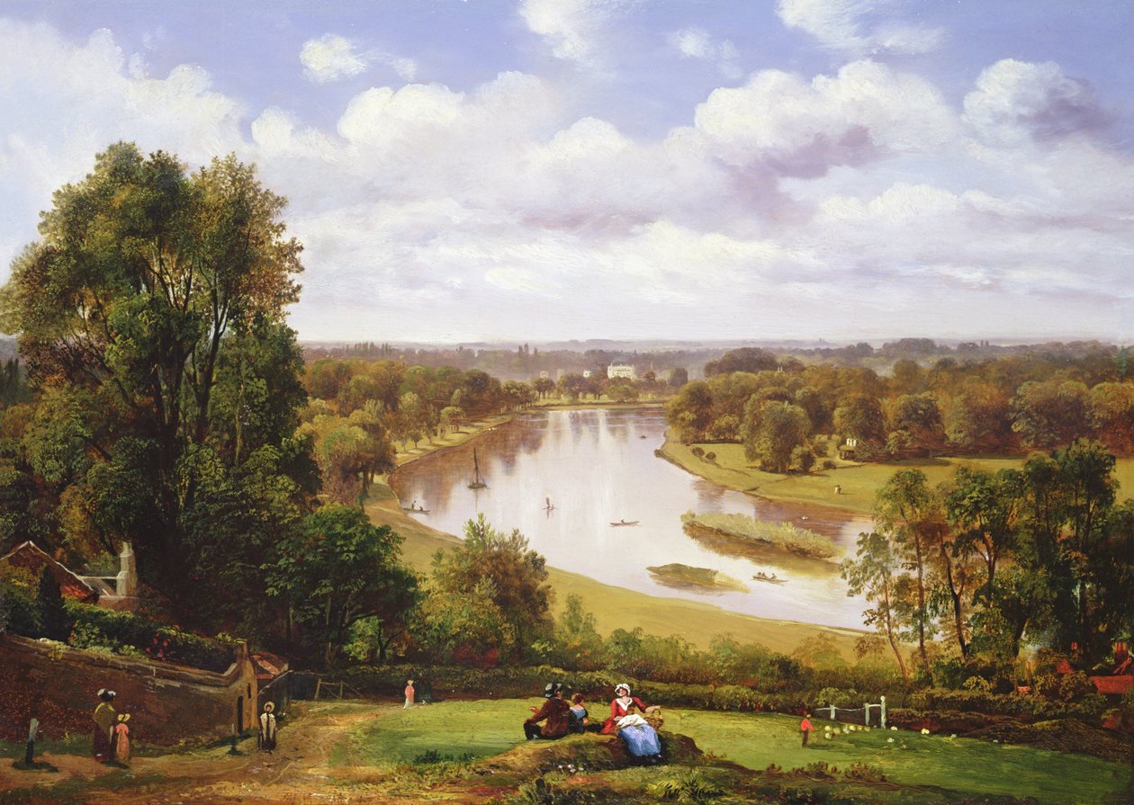 Utsikt över Themsen från Richmond Hill av Thomas Christopher Hofland