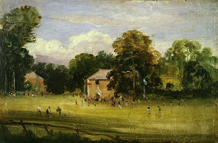 Bymässan, Östra Bergholt (olja på panel) av Thomas Churchyard