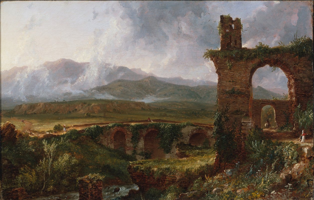 En utsikt nära Tivoli (morgon) av Thomas Cole