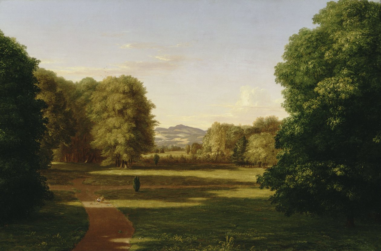 Trädgårdarna vid Van Rensselaer-herrgården av Thomas Cole