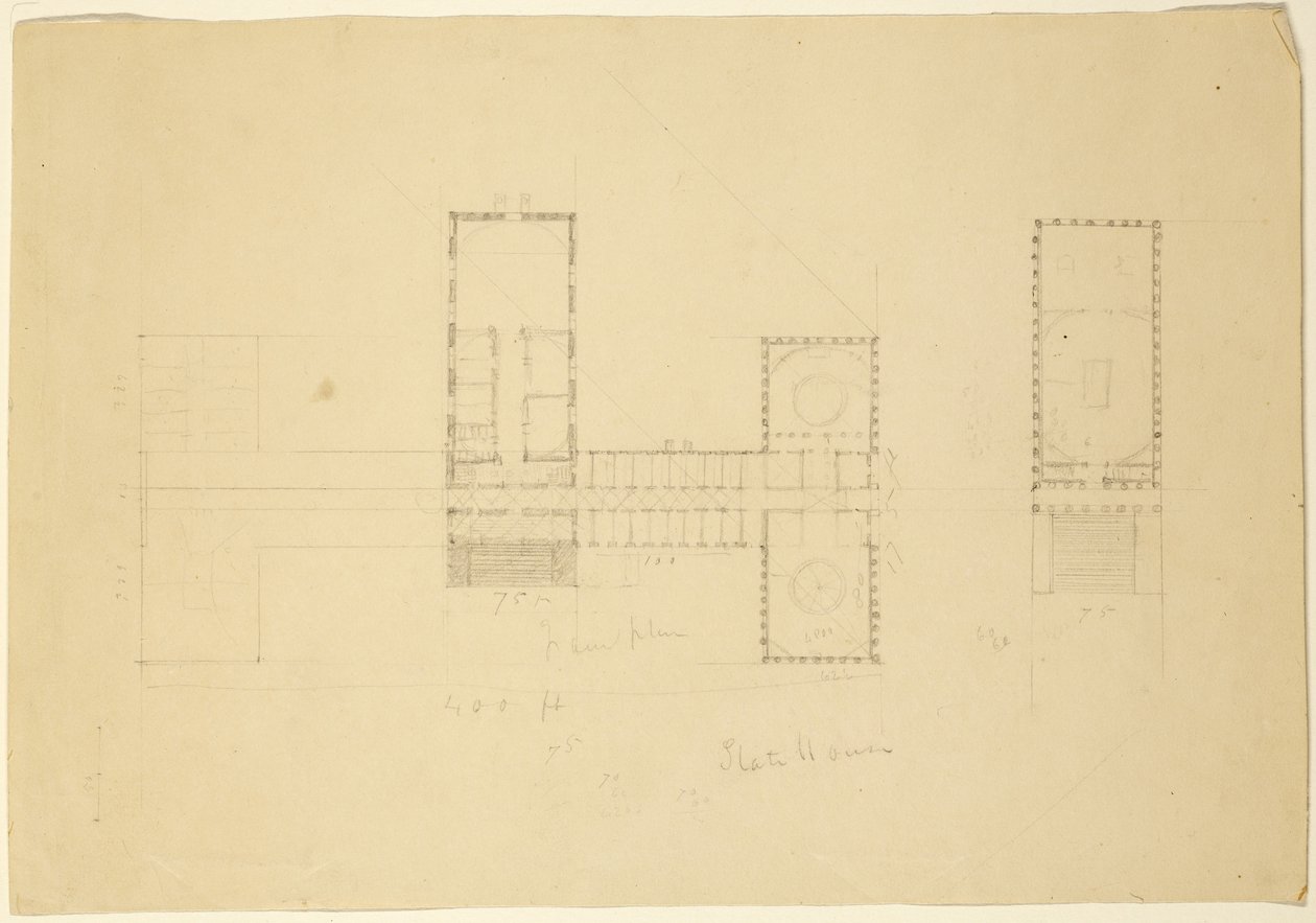 Grand Plan av Ohio State House, c.1838 av Thomas Cole