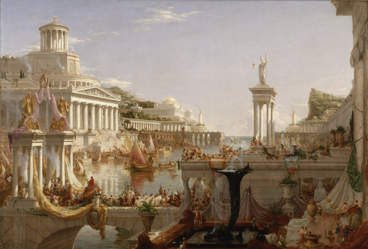 The Course of Empire: The Consummation of the Empire, c.1835-36 (olja på duk) av Thomas Cole