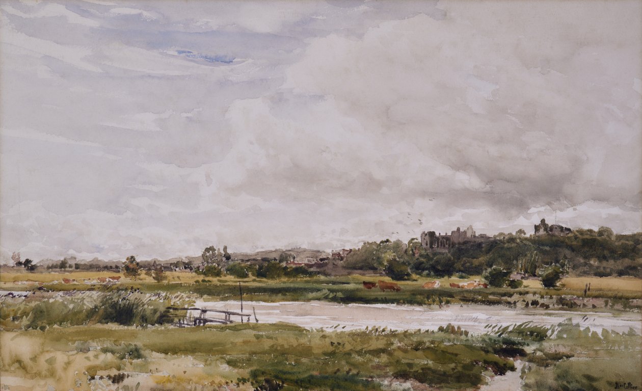 Landskap, flod i förgrunden av Thomas Collier