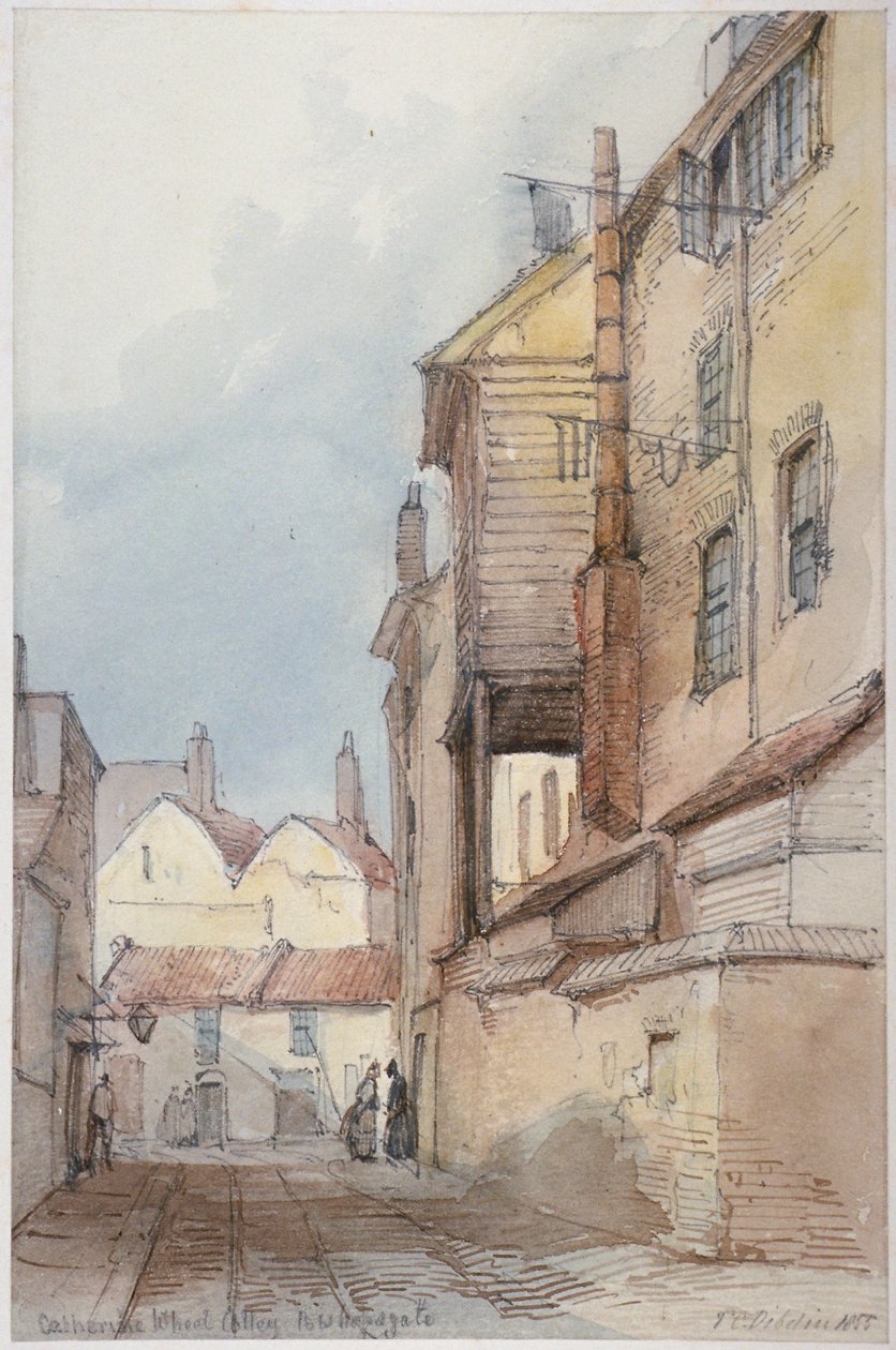 Catherine Wheel Alley, City of London, 1855. av Thomas Colman Dibdin