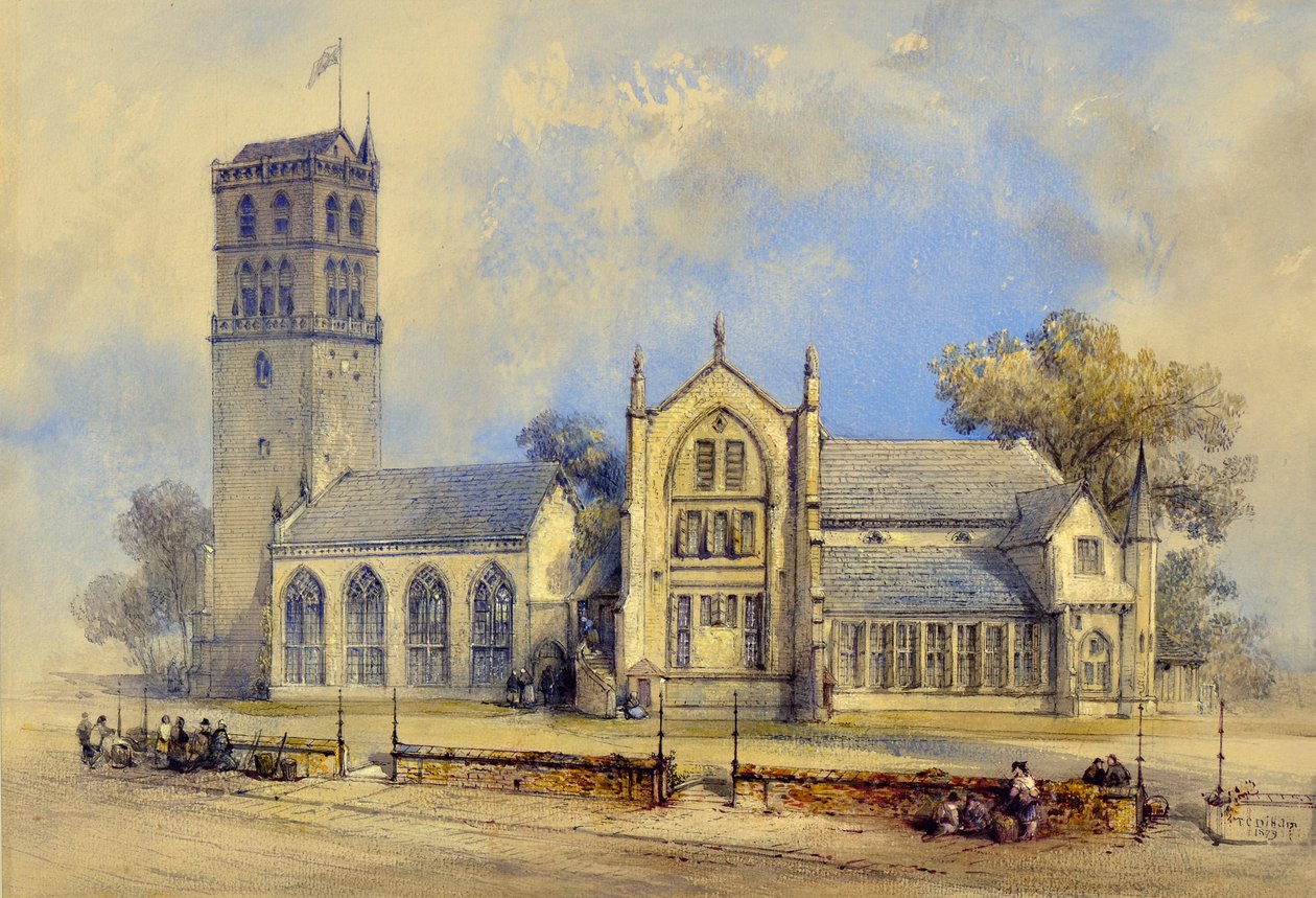 Stadens kyrkor före branden 1841 av Thomas Colman Dibdin