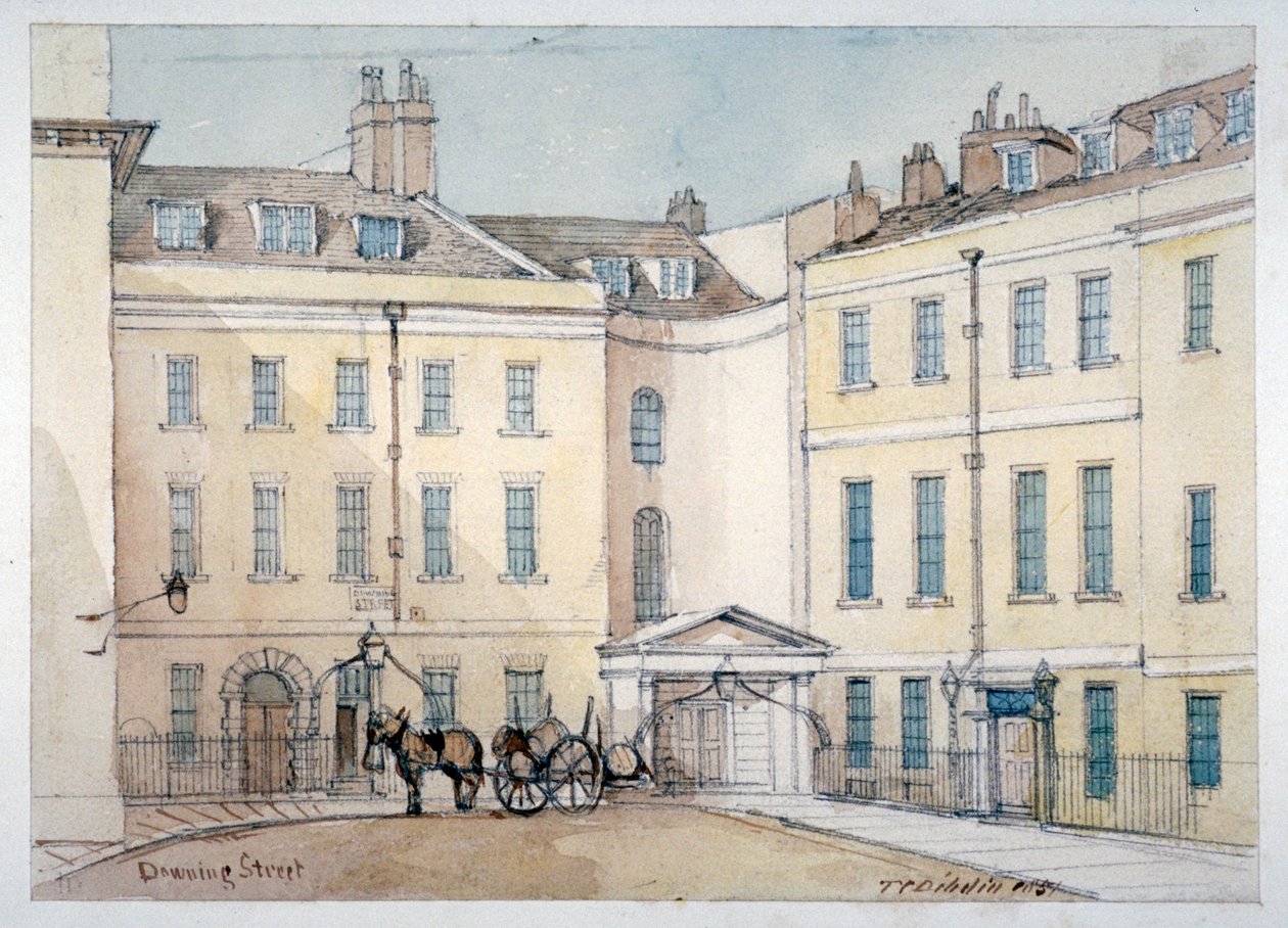 Utsikt över Downing Street, Westminster, London, 1851 av Thomas Colman Dibdin