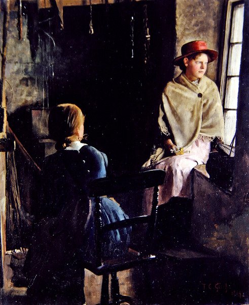 A Cottage Interior, Newlyn (1884 (olja på duk) av Thomas Cooper Gotch