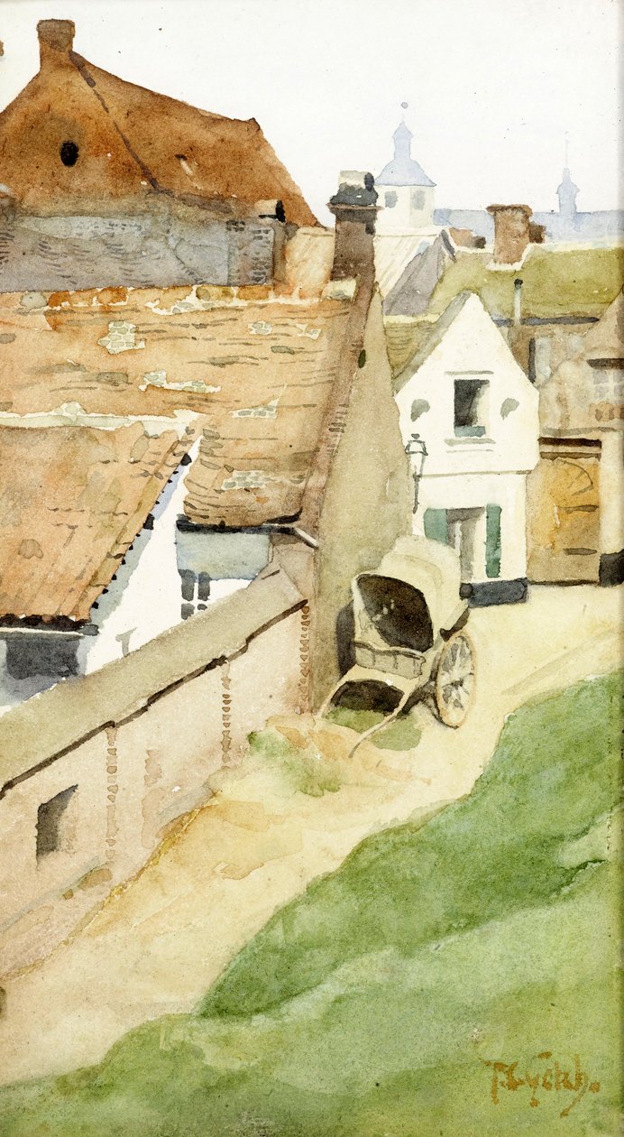 A Village Backstreet, ca 1880 av Thomas Cooper Gotch