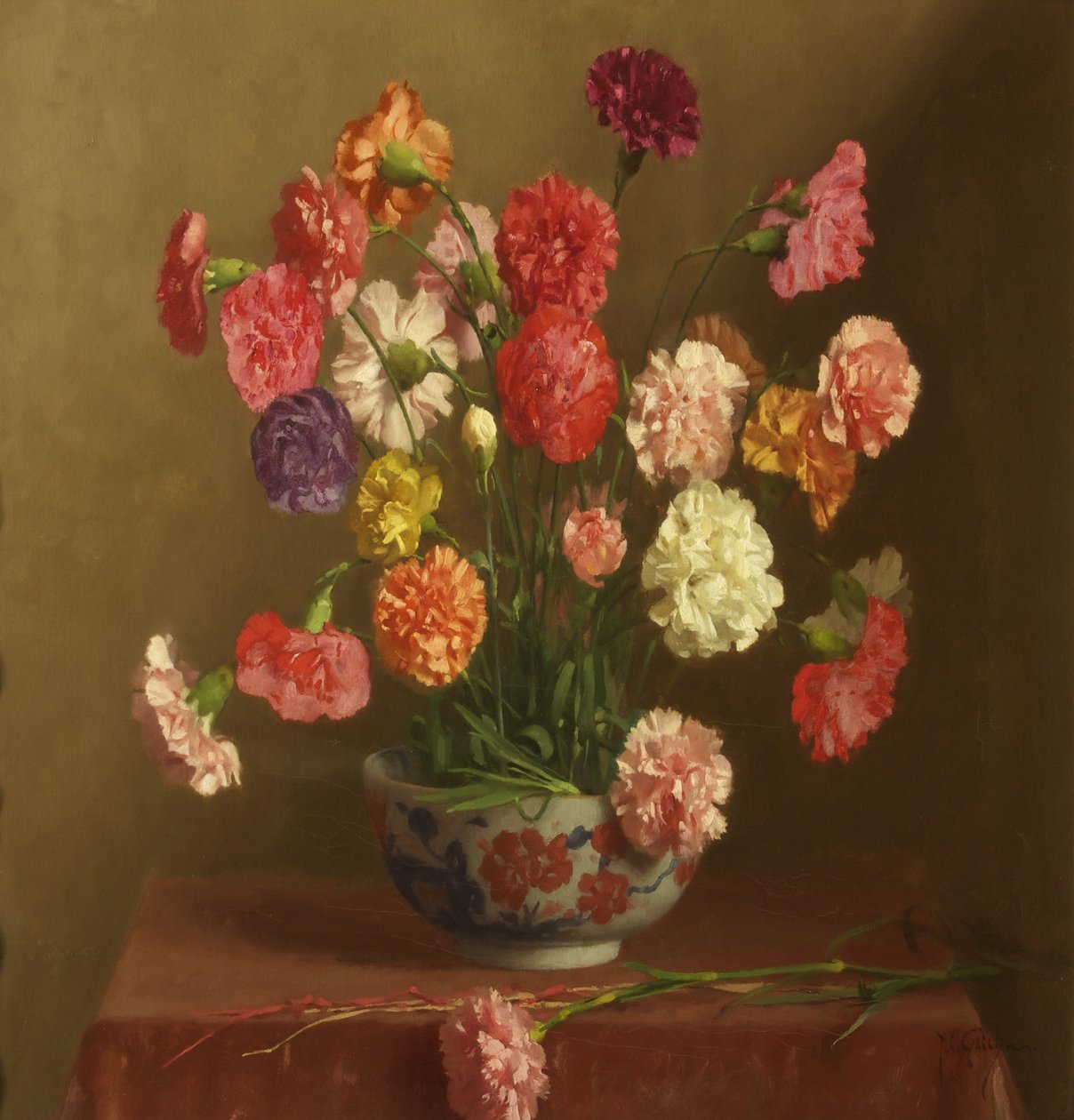Nejlikor, ca 1929 (olja på duk) av Thomas Cooper Gotch