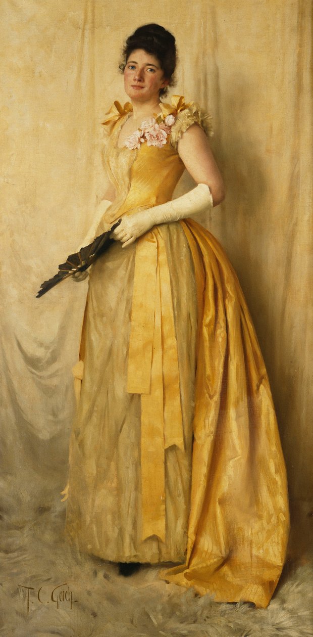 Damen i guld - ett porträtt av fru, c.1891 av Thomas Cooper Gotch