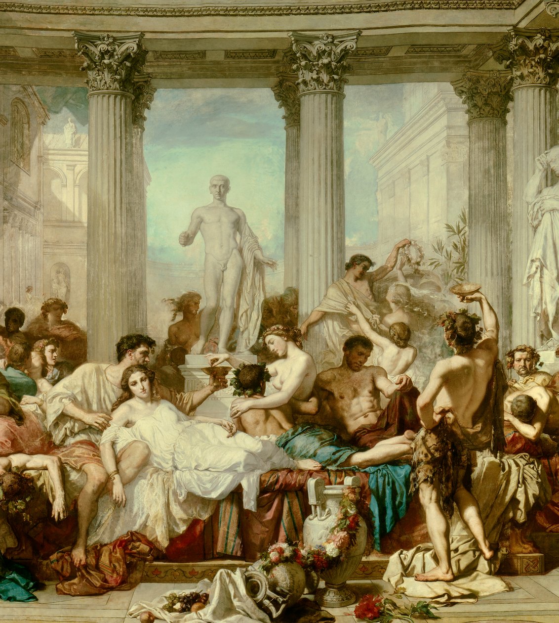 Detalj av: Dekadensens romare, målning av Thomas Couture (1815-1879) av Thomas Couture