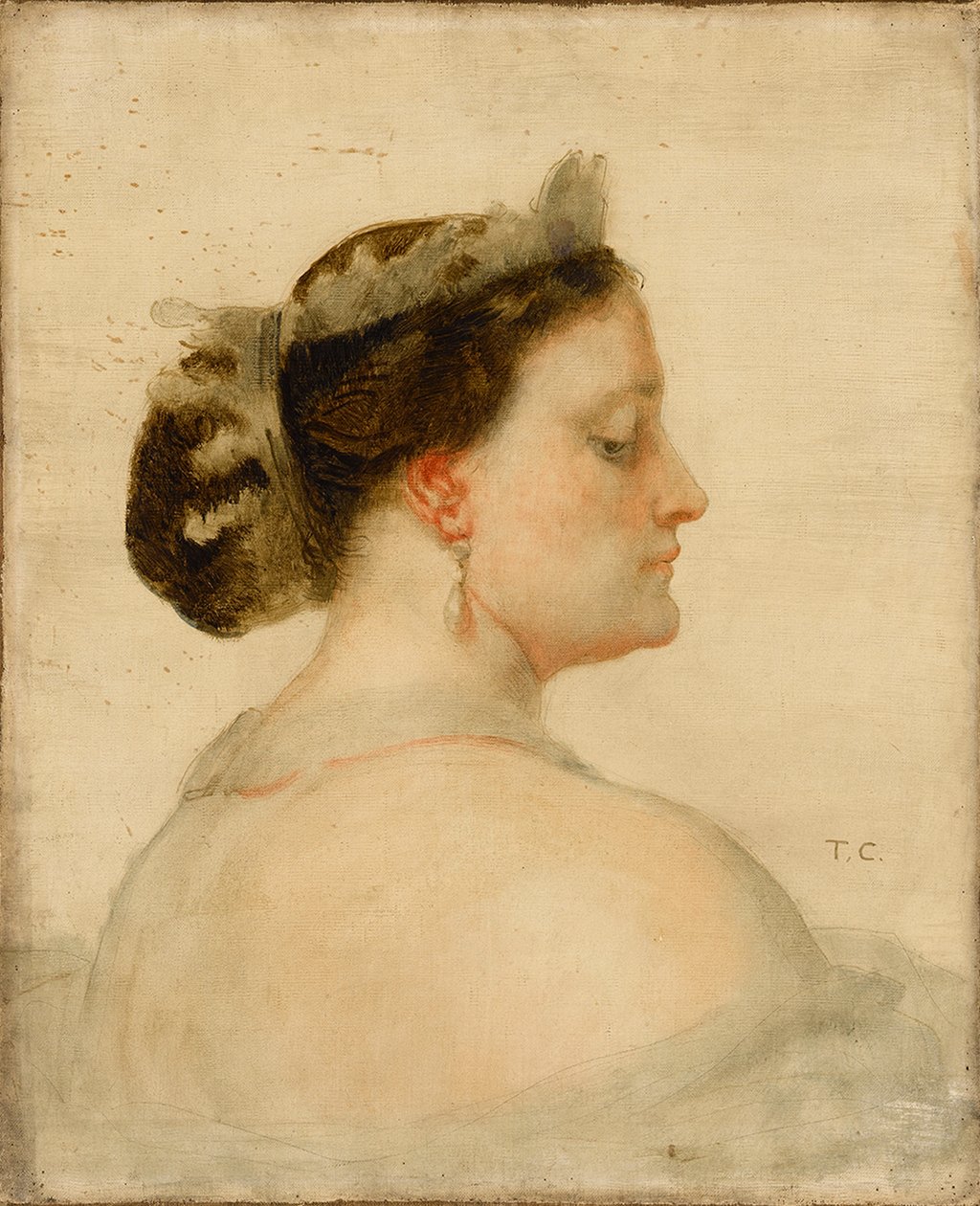 Porträtt av Mathilde Bonaparte 1820-1904, fransk prinsessa av Thomas Couture