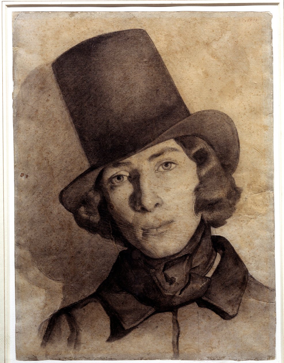 Porträtt av Maurice Sand (1823-1889), son till George Sand, 21 år gammal - Odaterad teckning av Thomas Couture (1815-1879) - denna teckning ansågs länge vara hans mor George Sands, Musee de la Vie Romantik, Paris av Thomas Couture