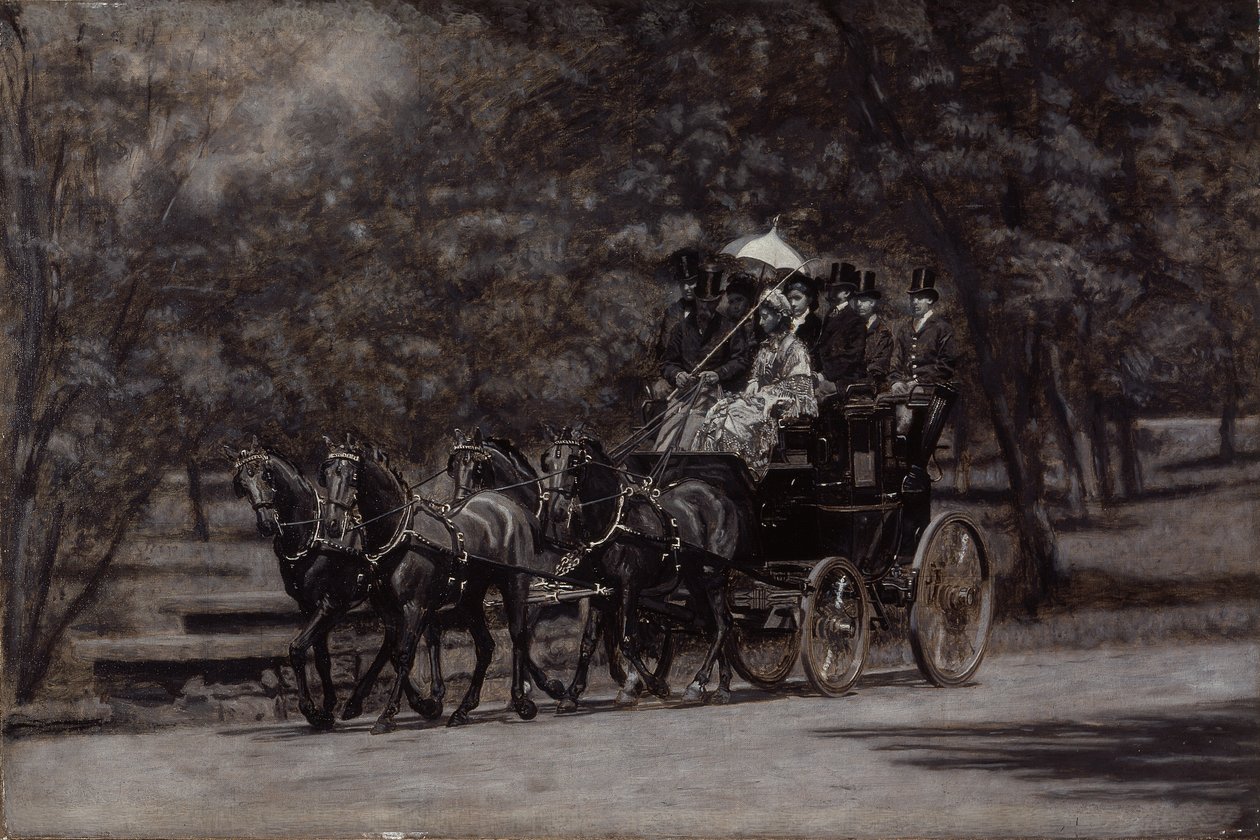 The Fairman Rogers Four-In-Hand (A May Morning in the Park) 1899 (olja på duk) av Thomas Cowperthwait Eakins