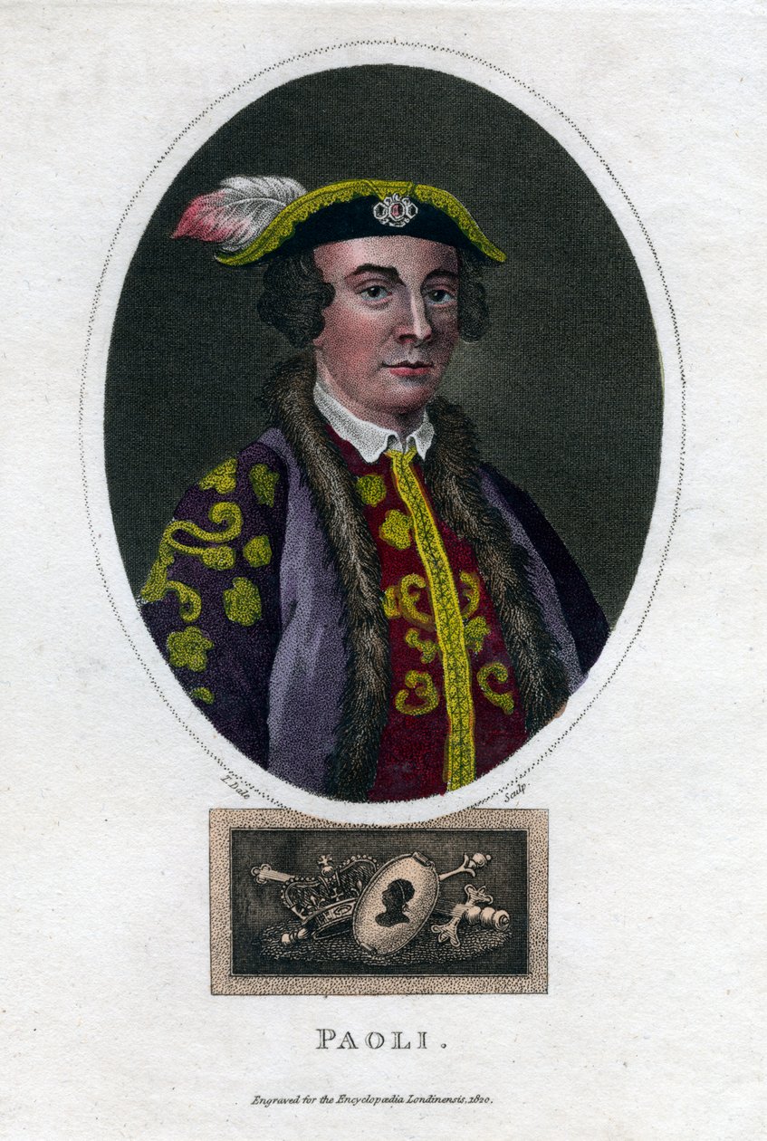 Pascal Paoli, korsikansk general och patriot från 1700-talet, 1820. av Thomas Dale