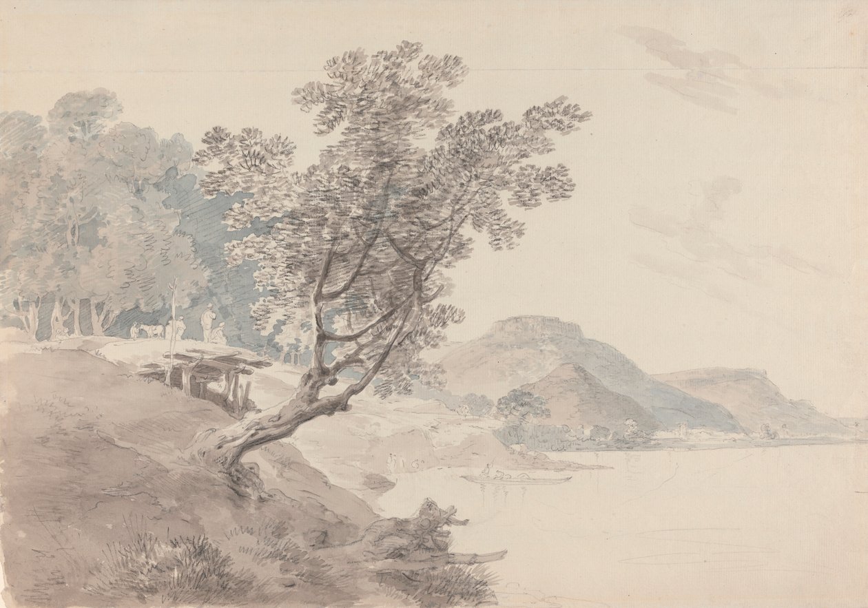 Akbarpur Gaut, nära Rahotas, Indien av Thomas Daniell