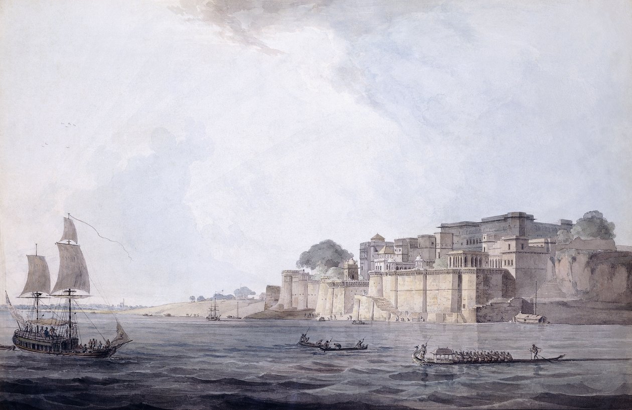 Ramnagar, Near Banaras [Varanasi], Uttar Pradesh, S.O. 1788-9 av Thomas Daniell