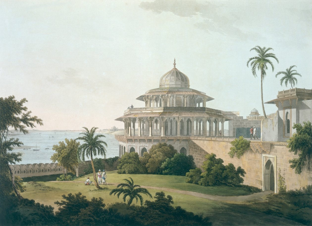 Chalees Satoon, i Allahabads fästning vid floden Jumna, från "Oriental Scenery: Tjugofyra vyer i Hindoostan", 1795. av Thomas Daniell