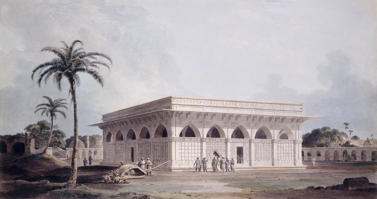 Den sextiofjärde pelaren Nizamuddin, Delhi, av Thomas Daniell