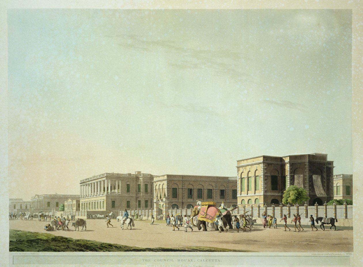 The Council House, Calcutta, tavla 29 från "Oriental Scenery: Twenty Four Views in Hindoostan", graverad av Thomas och William (1769-1837) Daniell, 1798. av Thomas Daniell