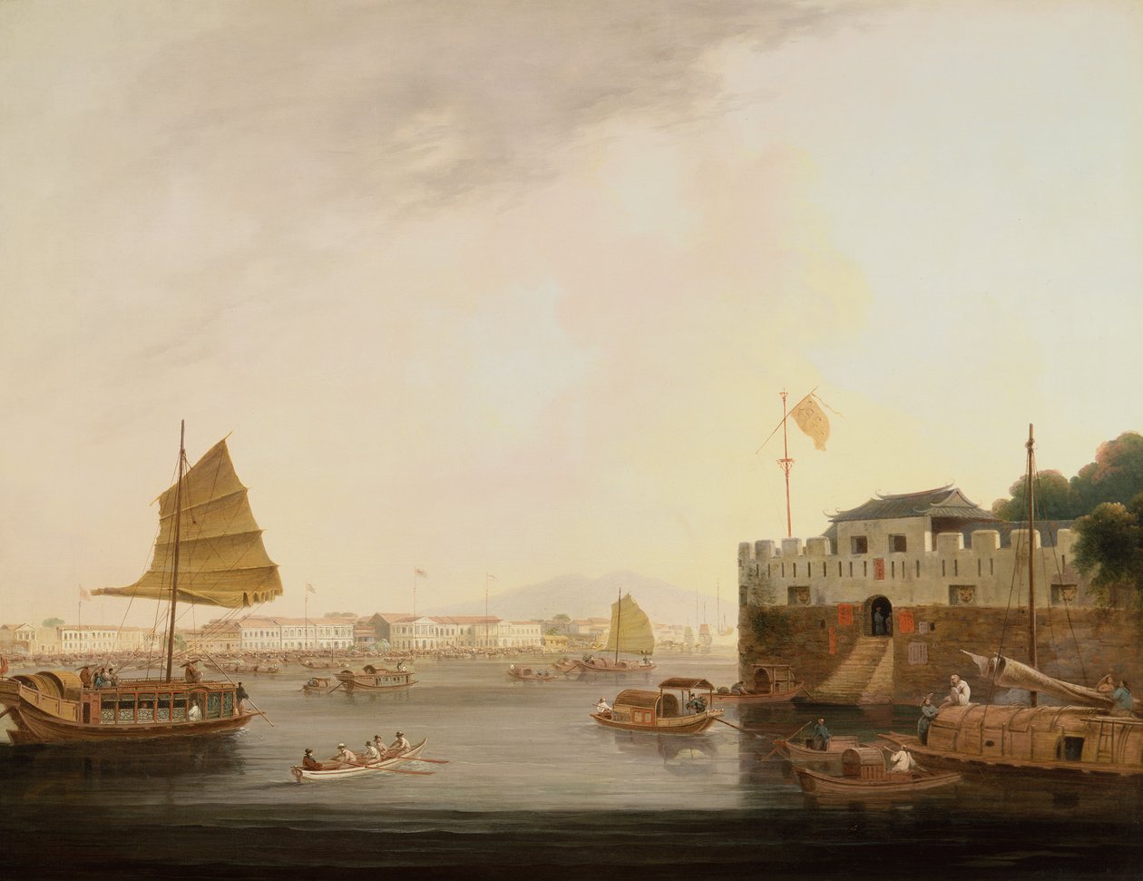 The Hongs, Canton (olja på duk) av Thomas Daniell
