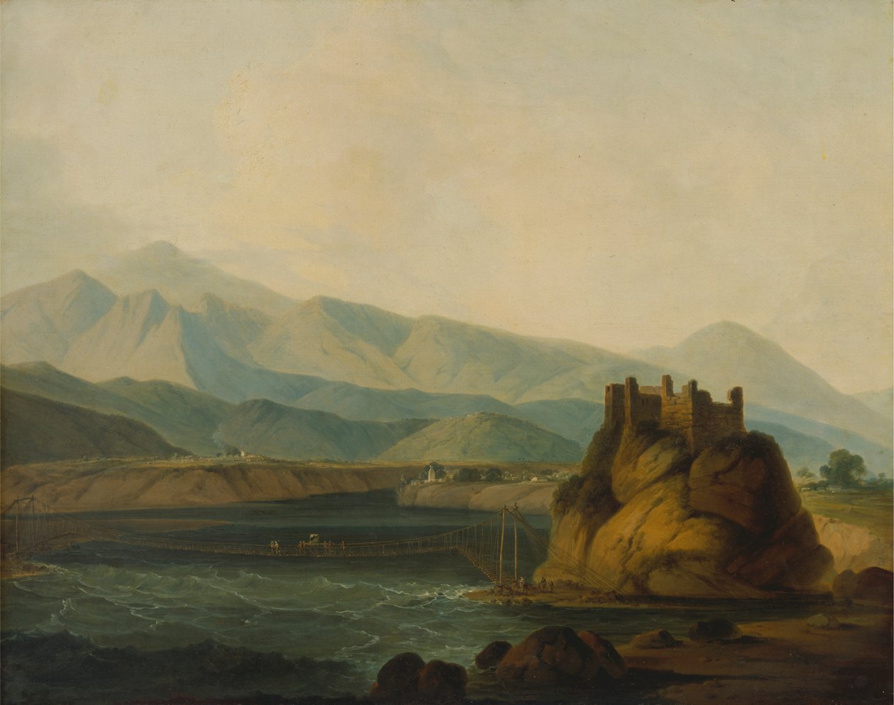 Repbron vid Serinagur av Thomas Daniell