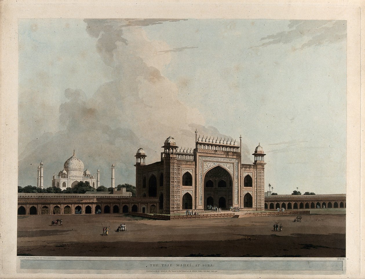 Taje Mahal, vid Agra av Thomas Daniell