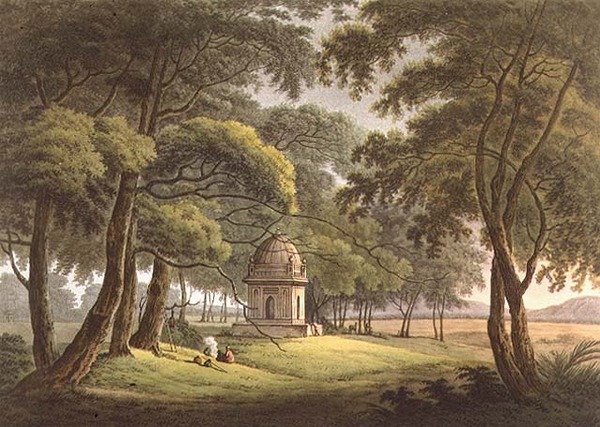 Graven av en morisk dam, Bengal, graverad av Joseph Constantine Stadler (fl.1780-1812) pub. av Edward Orme (1774-c.1820) 1803 (litho) av Thomas Daniell